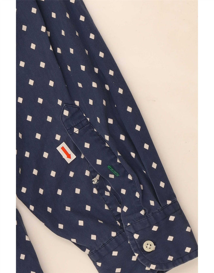 Camisa masculina Tommy Hilfiger grande algodão manchado azul marinho
