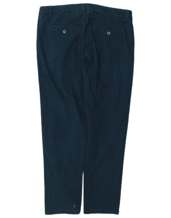 Calça chino reta feminina Marks & Spencer Reino Unido 12 médio W34 L28 verde