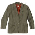 Jaqueta blazer feminina vintage com 2 botões IT 42 lã xadrez verde médio