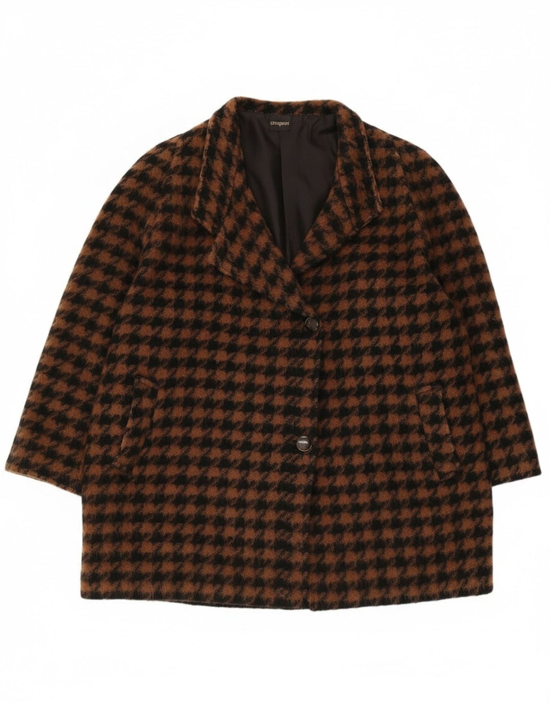 ELENA MIRO Sobretudo feminino oversized IT 43 médio marrom houndstooth retrô