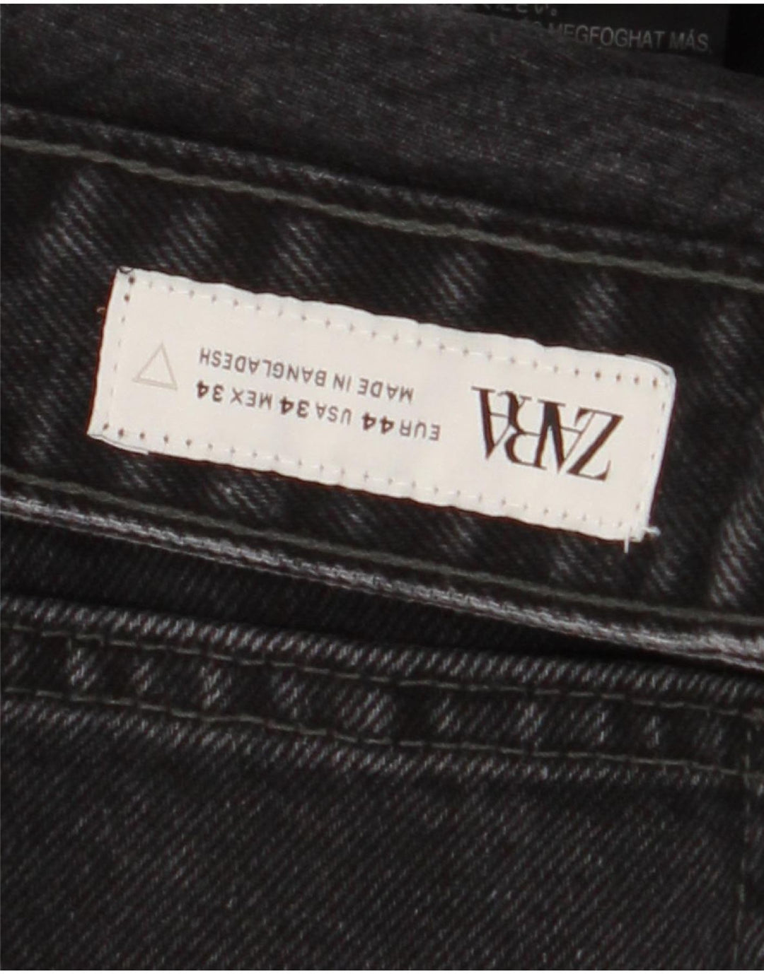 Zara Jeans Cônico Masculino W34 L26 Algodão Preto