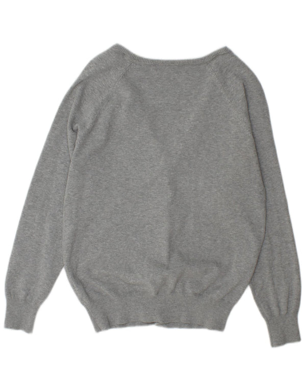 Suéter cardigã feminino Zara UK 18 XL algodão manchado cinza