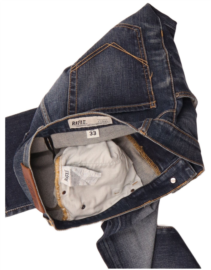 Rifle Mens Straight Jeans W33 L31 Azul Algodão