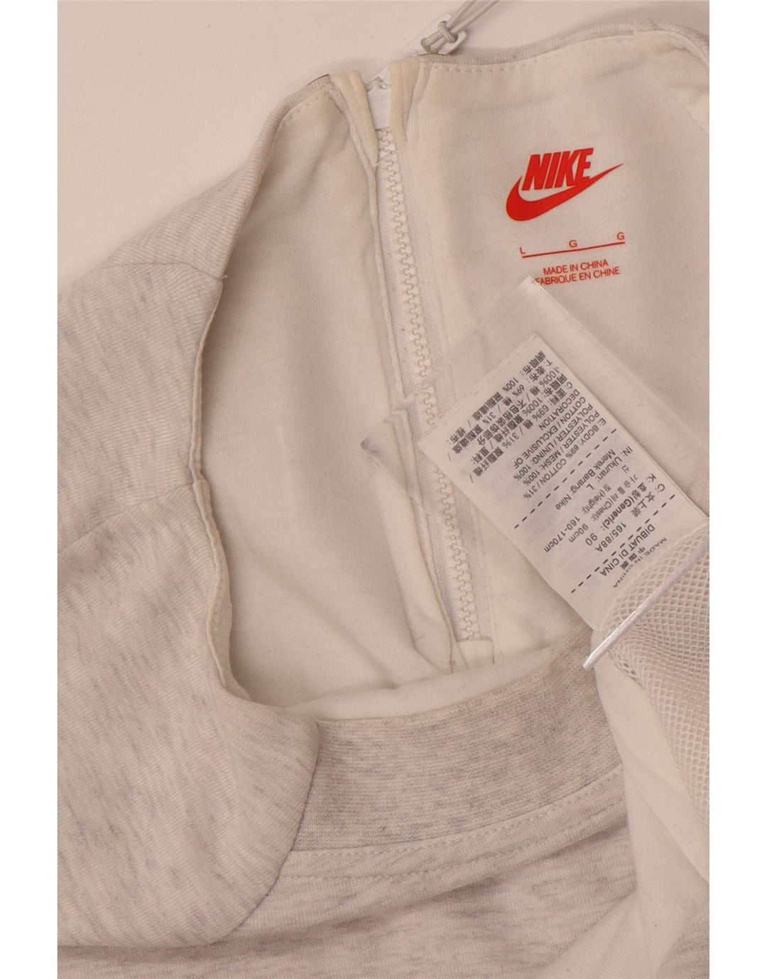 Moletom feminino Nike UK 16 grande algodão manchado cinza