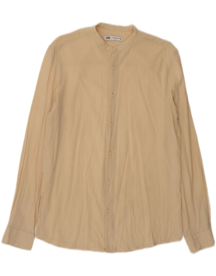 Zara Camisa masculina média bege