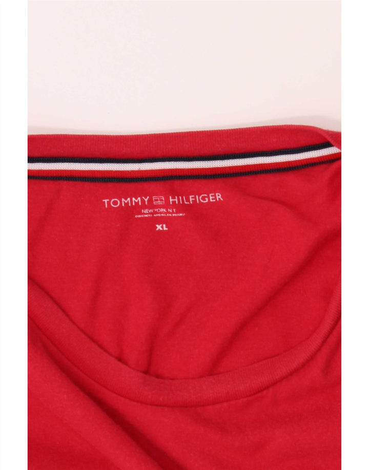 Tommy Hilfiger Camiseta masculina gráfica Top XL Vermelho