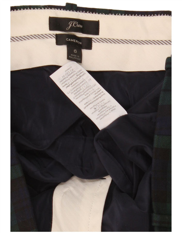 J. Crew Calça feminina Cameron cortada US 6 médio W30 L26 xadrez verde