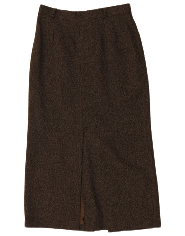 Saia maxi feminina Endora Reino Unido 14 médio W30 lã marrom