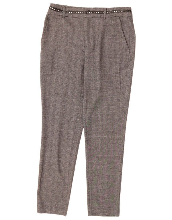 Guess Calça Chino Feminina Slim W27 L28 Poliéster Xadrez Cinza