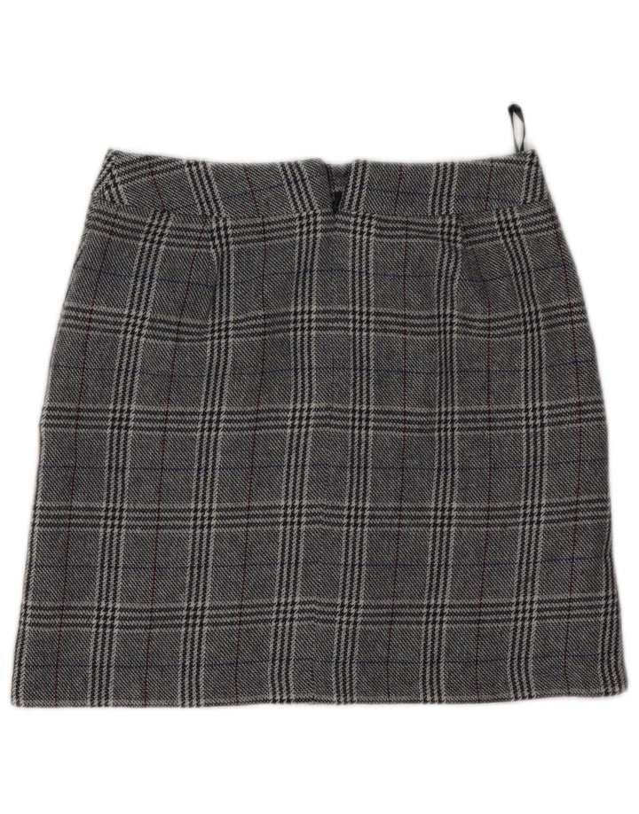 Minissaia feminina Marks & Spencer Reino Unido 8 pequena W28 cinza houndstooth acrílico