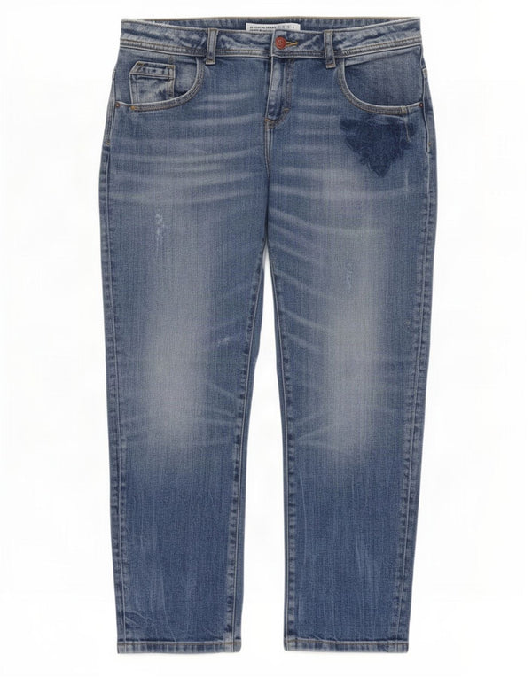 Calça jeans reta feminina Zara EU 36 XS W26 L27 azul