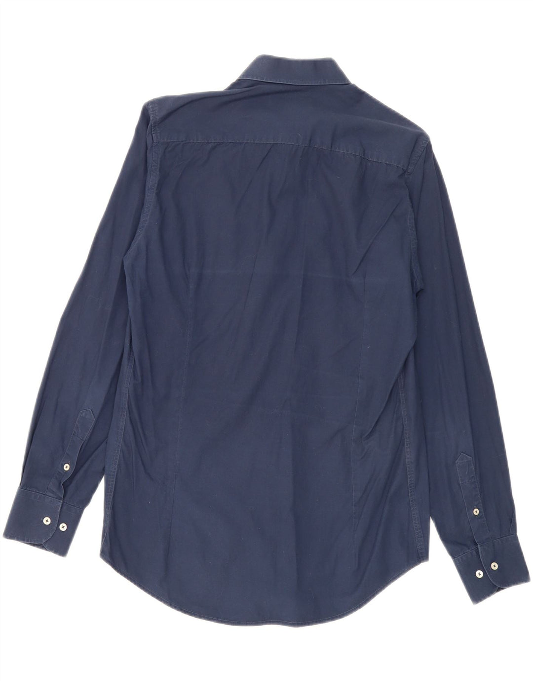 Camisa masculina Trussardi tamanho 39/40 algodão azul marinho médio
