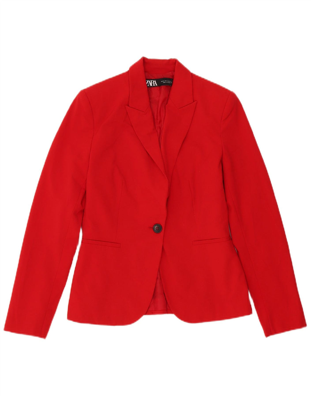 Jaqueta blazer oversized Zara feminina com 1 botão EU 34 2XS poliéster vermelho