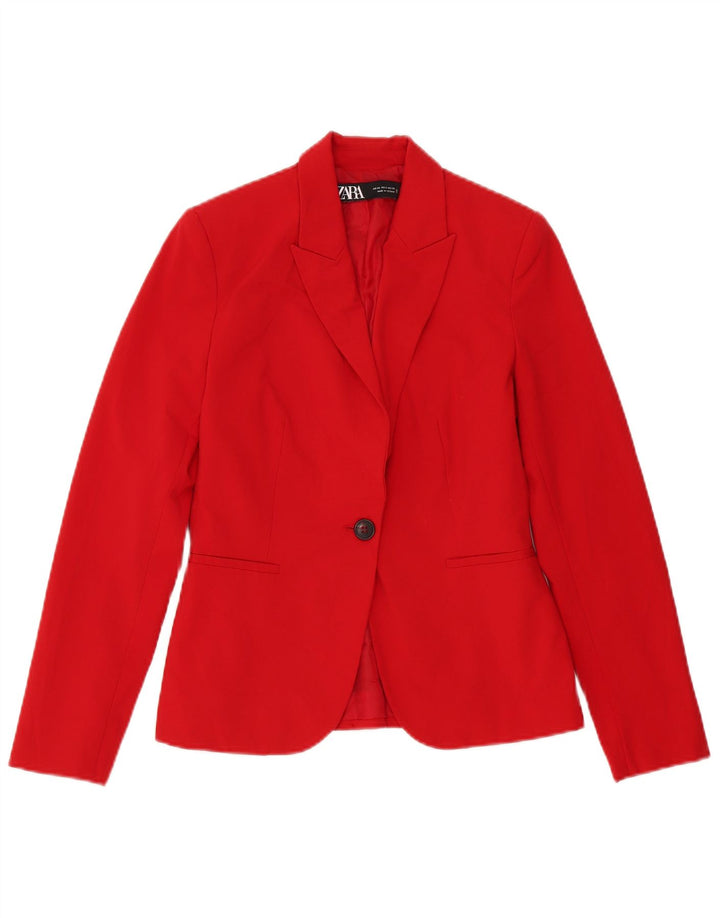 Jaqueta blazer oversized Zara feminina com 1 botão EU 34 2XS poliéster vermelho