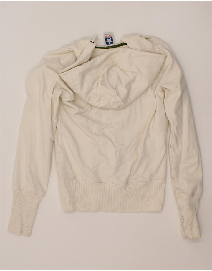 CONVERSE Womens Graphic Hoodie Jumper UK 12 Medium Off White Cotton Vintage Converse and Second-Hand Converse from Messina Hembry 