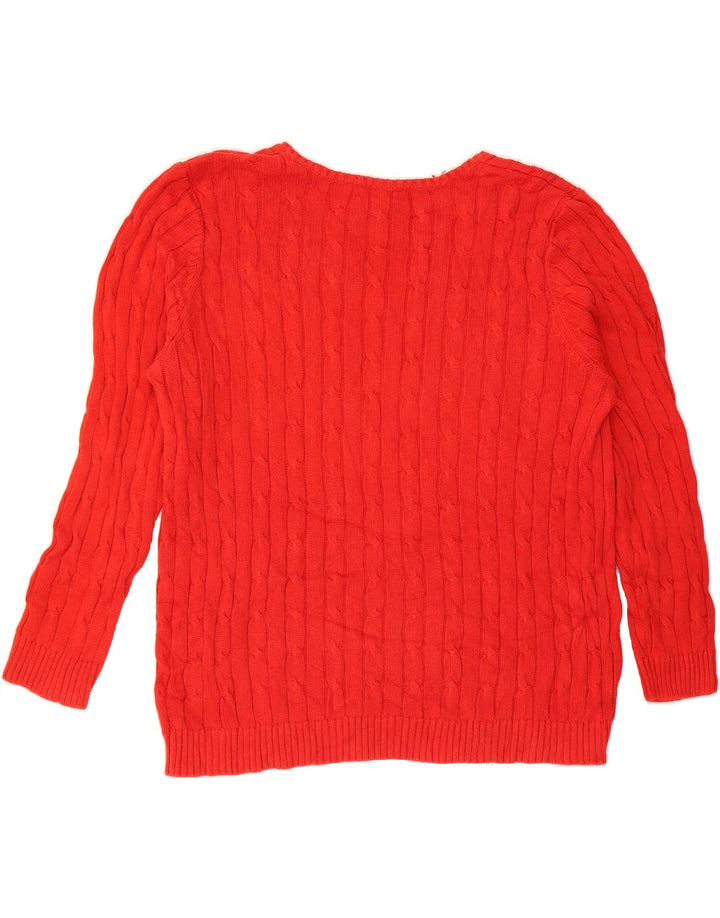 CHAPS Womens V-Neck Jumper Sweater UK 20 2XL Red Cotton Vintage Chaps and Second-Hand Chaps from Messina Hembry 