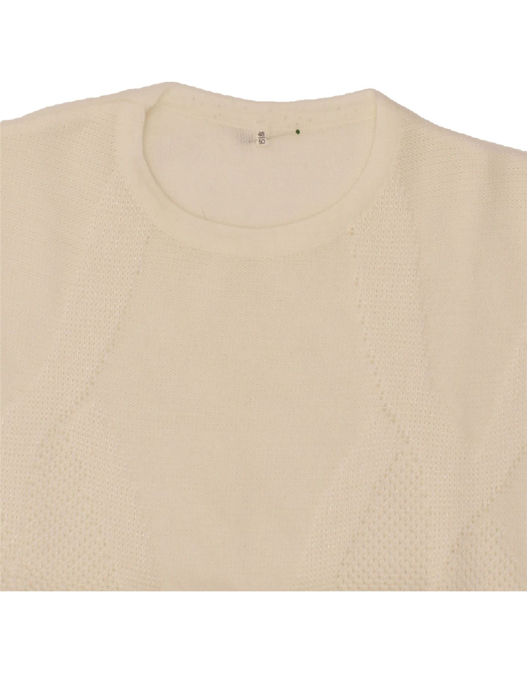 VINTAGE Womens Sleeveless Crew Neck Jumper Sweater IT 48/50 XL Off White Vintage Vintage and Second-Hand Vintage from Messina Hembry 
