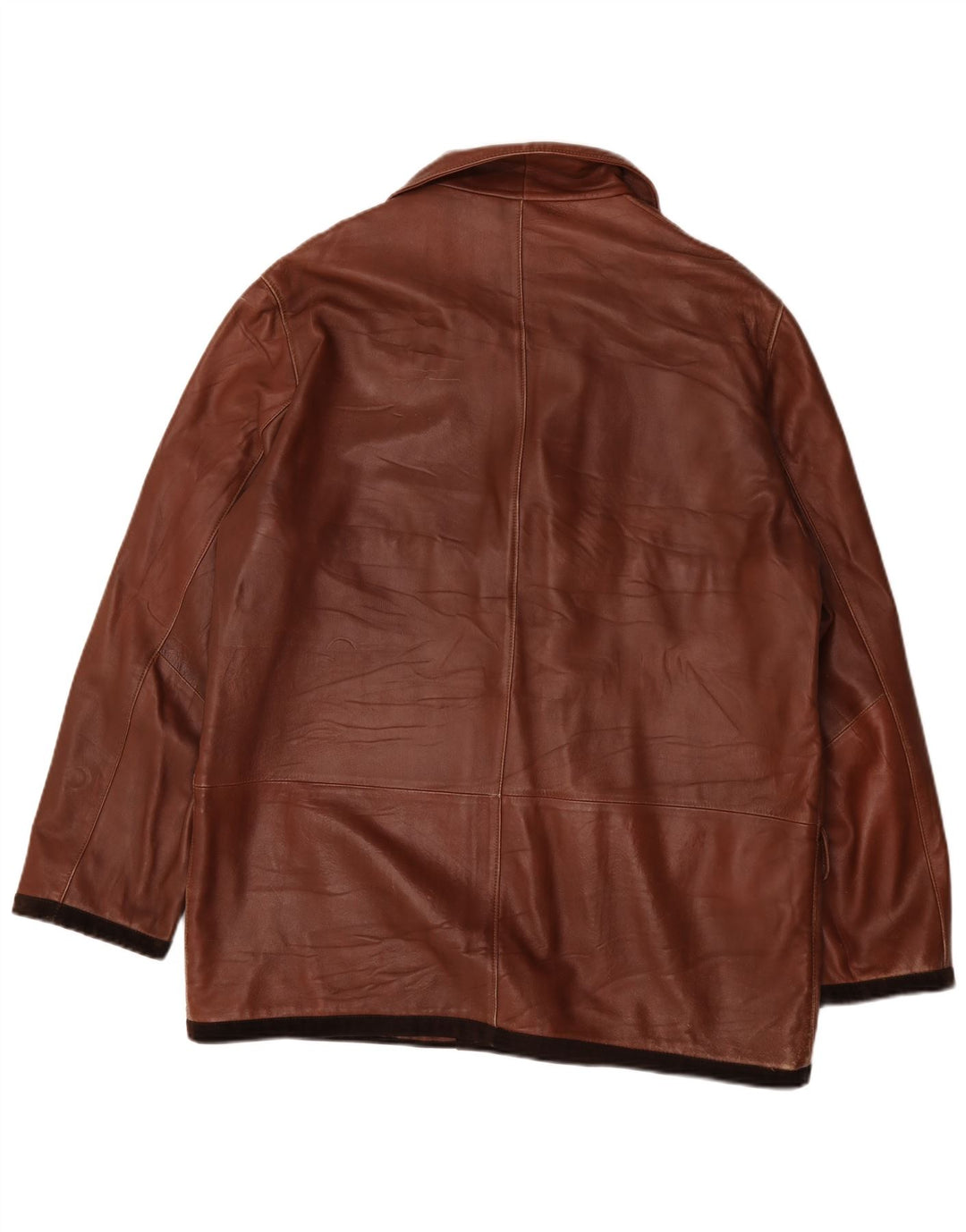 Casaco de couro masculino Marco Baldassari Reino Unido 42 XL marrom