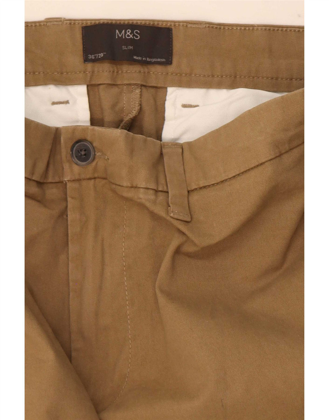 Calça Chino Masculina Slim Marks & Spencer W36 L29 Marrom
