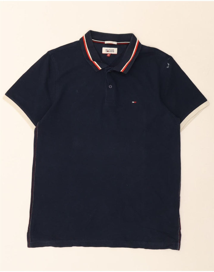 Camisa polo masculina Tommy Hilfiger XL azul marinho algodão