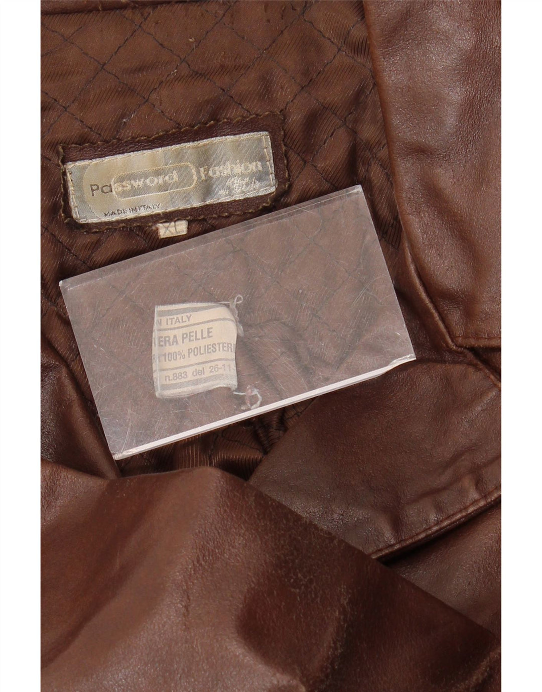 Casaco de couro feminino VINTAGE UK 18 XL couro marrom