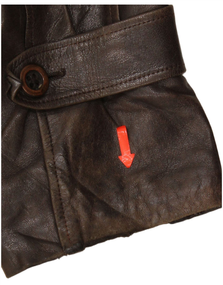 Jaqueta de couro masculina vintage UK 42 XL couro marrom
