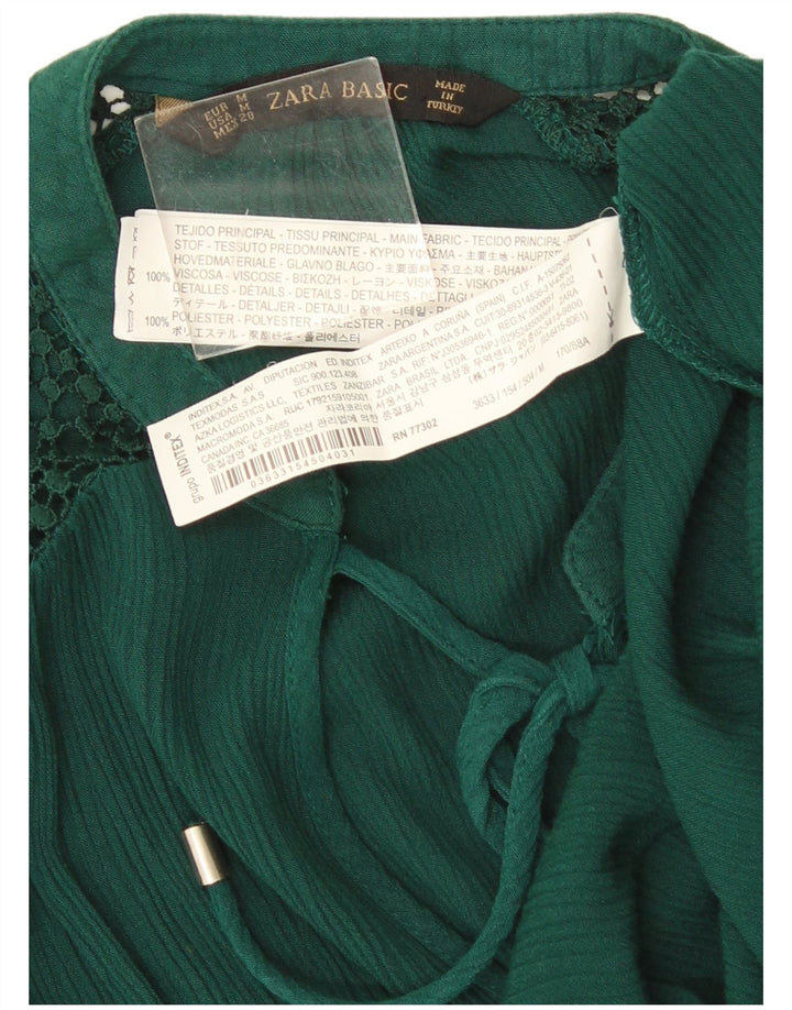 Vestido feminino Zara Shift UK 14 viscose verde médio