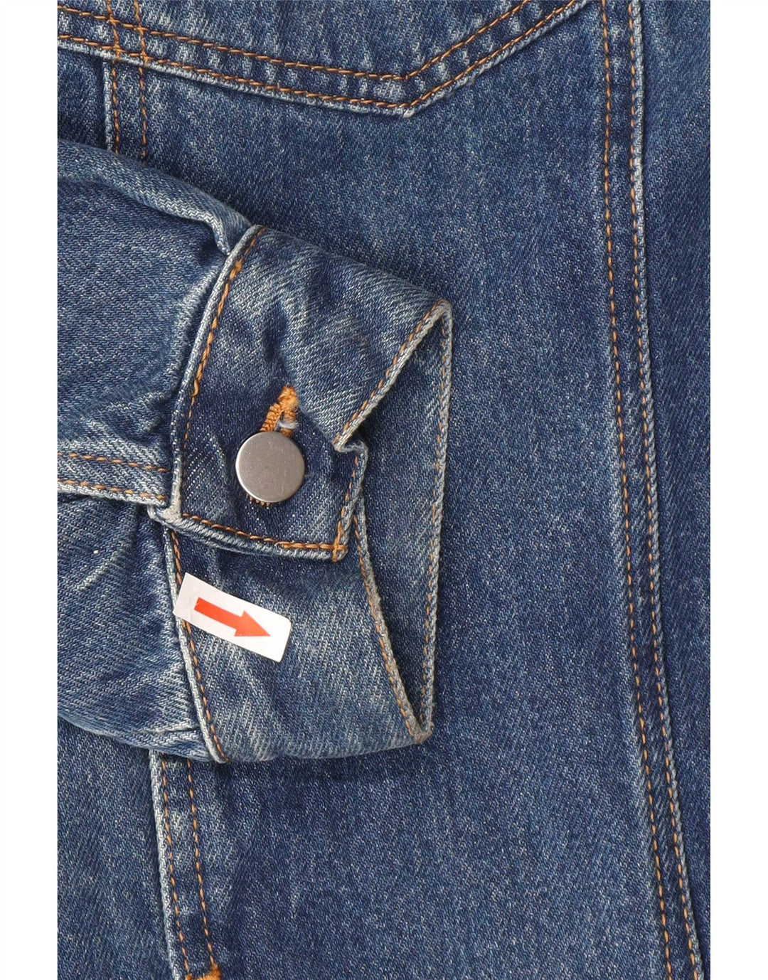 Jaqueta jeans masculina vintage UK 44 2XL algodão azul