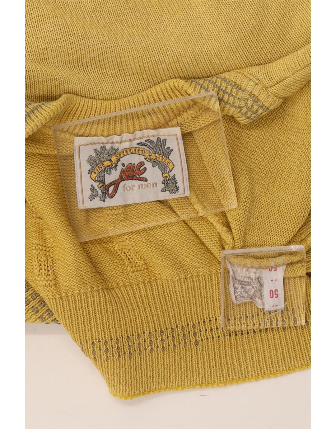 VINTAGE Womens Crew Neck Jumper Sweater IT 50 XL Yellow Cotton Vintage Vintage and Second-Hand Vintage from Messina Hembry 