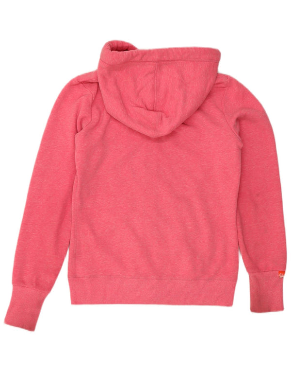 Suéter feminino Superdry com capuz e zíper UK 10 pequeno rosa