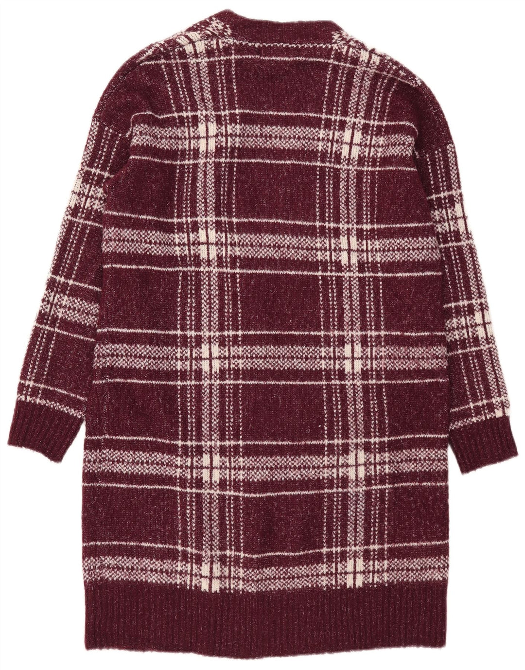 Suéter cardigã feminino Longline da Marks & Spencer Reino Unido 12 médio Borgonha