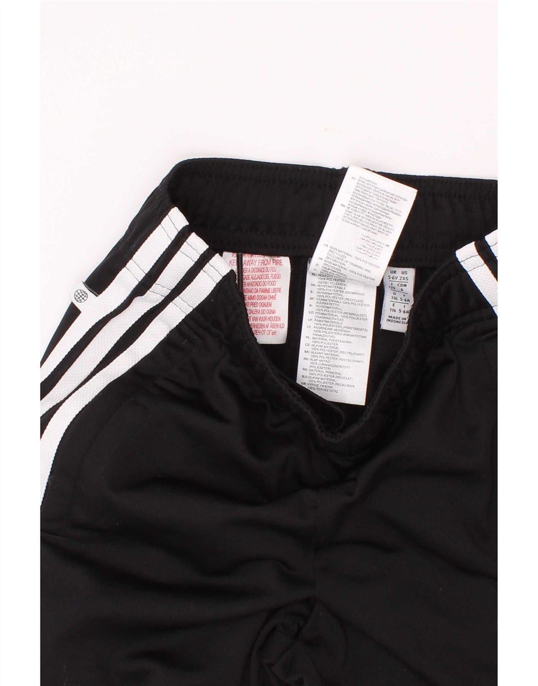 Adidas meninos calças de treino joggers 5-6 anos preto poliéster