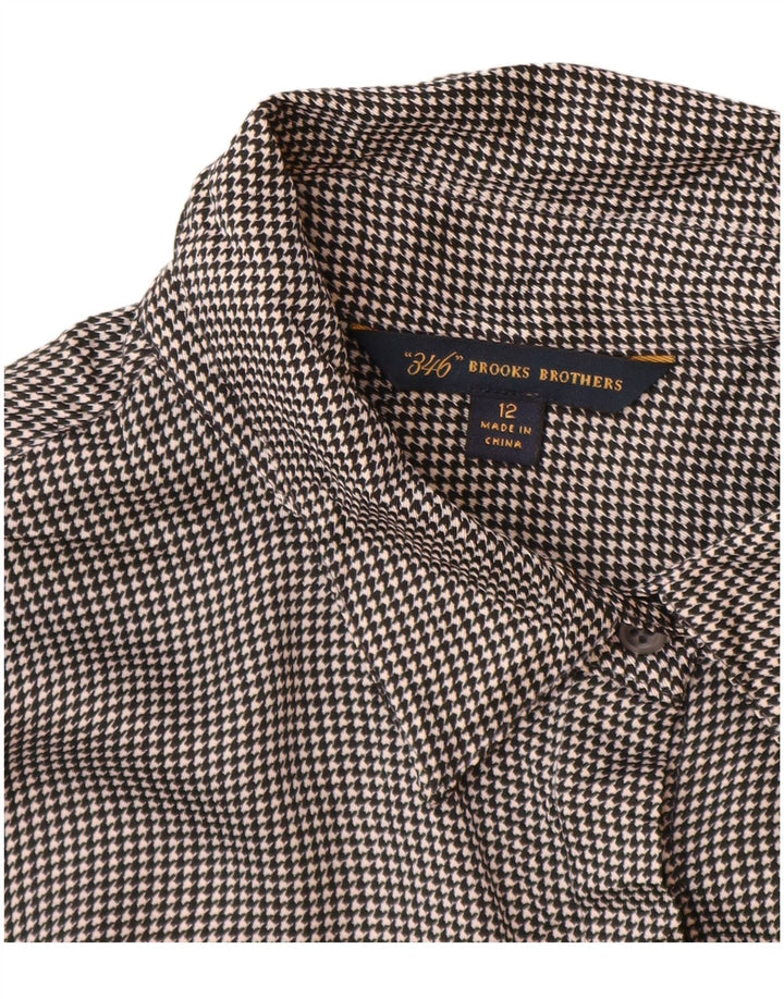 Blusa feminina Brooks Brothers 346 EUA 12 grande poliéster cinza