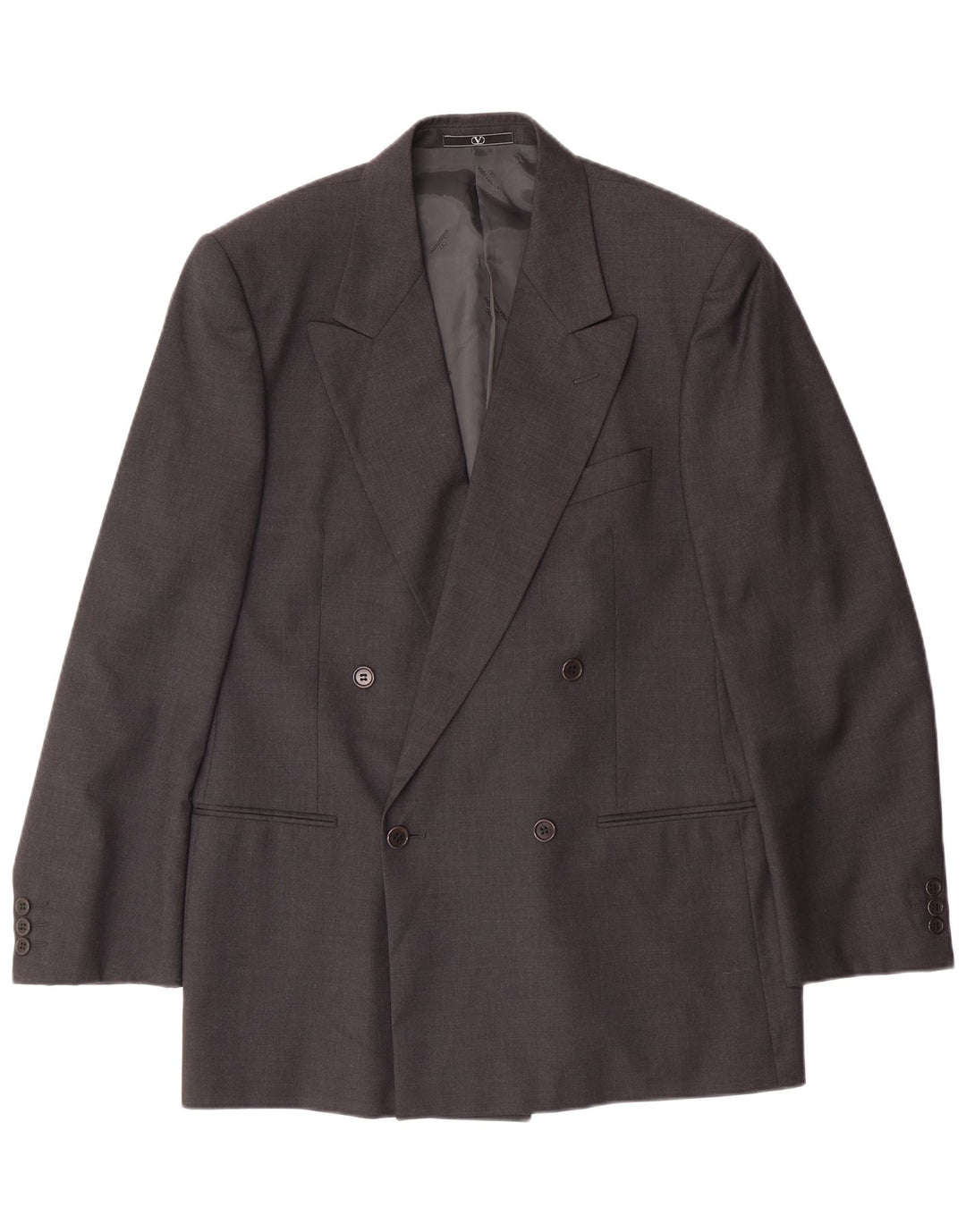 VALENTINO Terno masculino de 2 peças com peito duplo IT 50 Grande W34 L30 Cinza