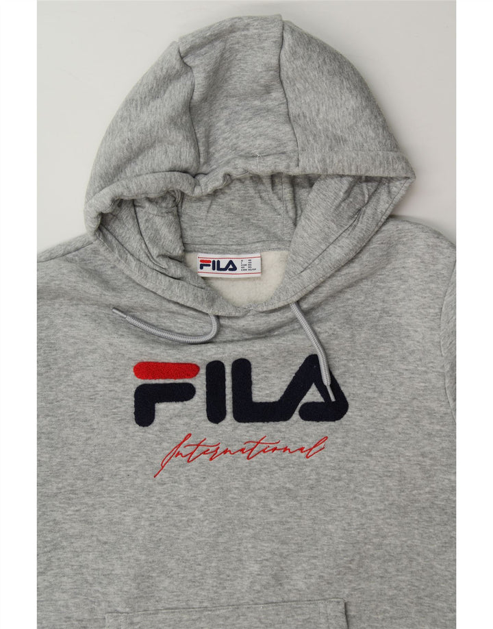 FILA Mens Graphic Hoodie Jumper XS Grey Cotton Vintage Fila and Second-Hand Fila from Messina Hembry 