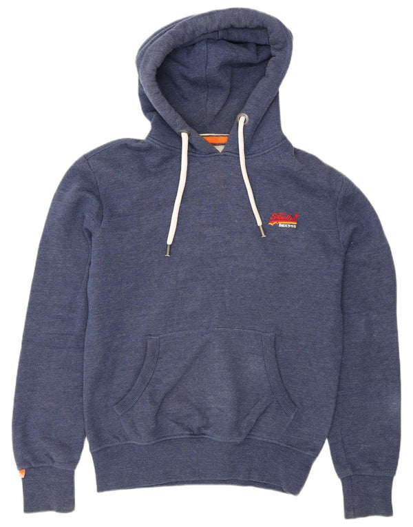 Superdry Mens Regular Fit Hoodie Jumper Pequeno Azul Algodão