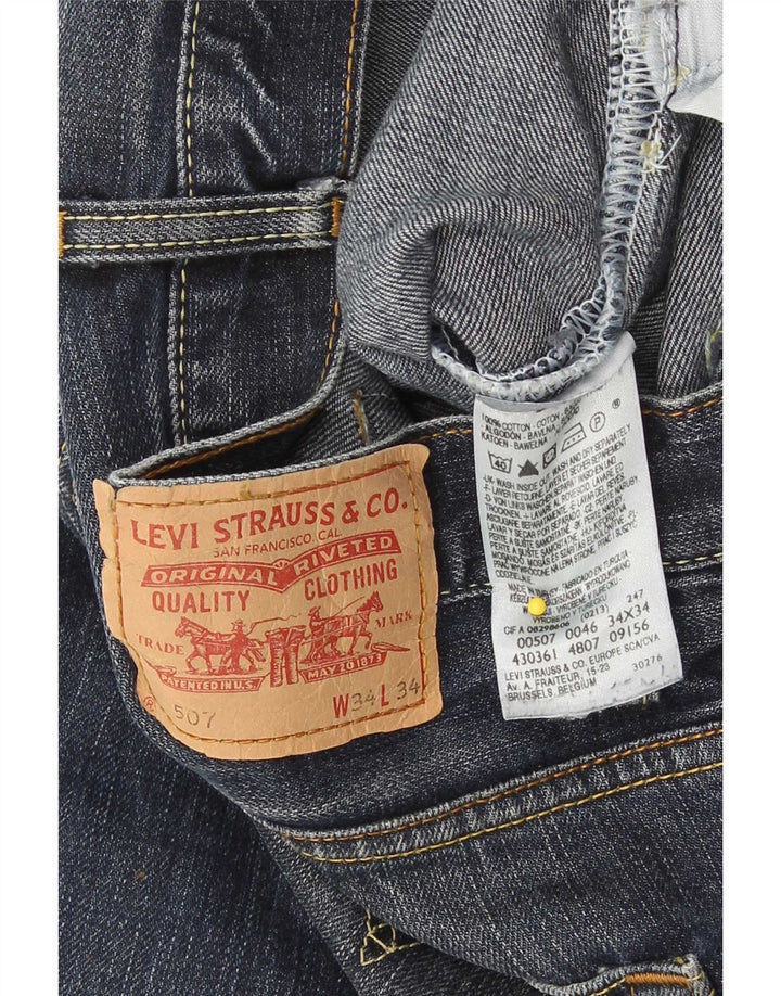 Levi's Masculino 507 Bootcut Jeans W34 L34 Azul Algodão