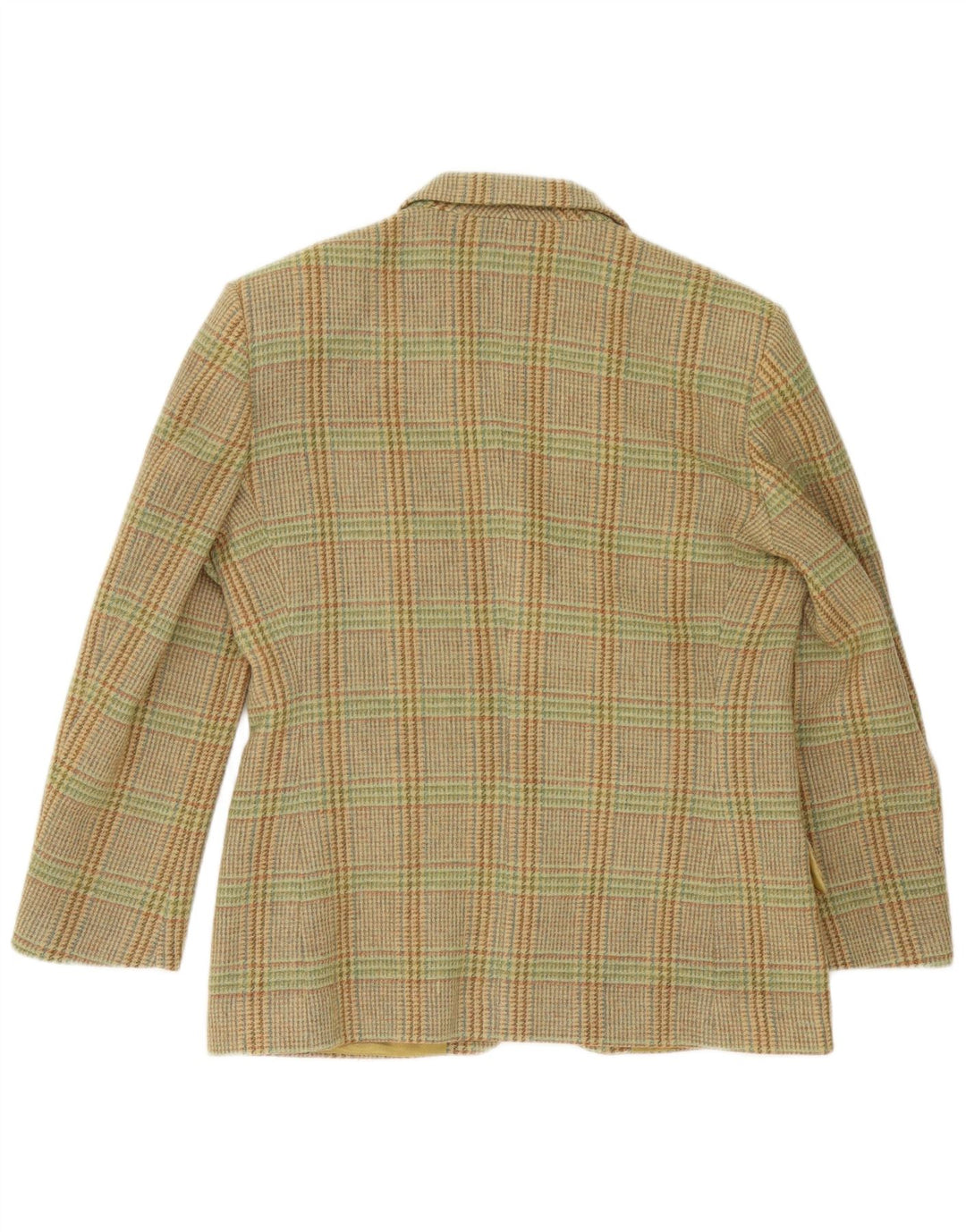 Jaqueta blazer feminina de 3 botões Henry Cottons IT 44 Houndstooth verde médio
