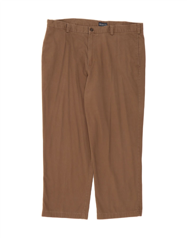 IZOD Mens Straight Chino Trousers W42 L30  Brown Cotton Vintage Izod and Second-Hand Izod from Messina Hembry 