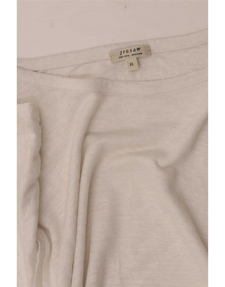 Camiseta feminina Jigsaw UK 18 XL branca