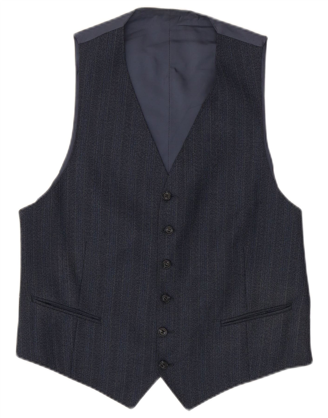 Colete masculino vintage pequeno listrado azul marinho