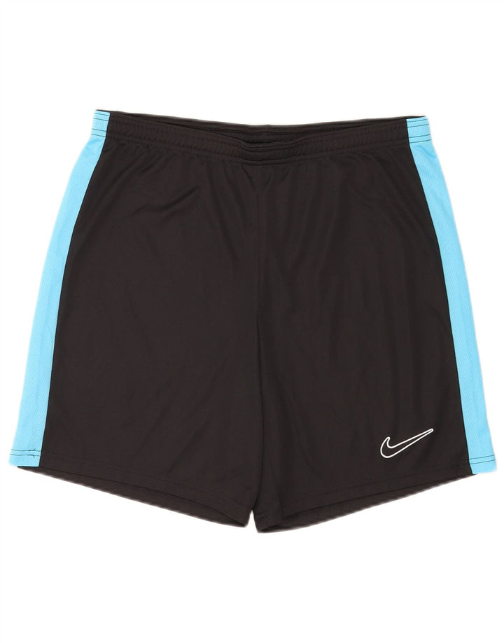 Shorts esportivos masculinos Nike Dri Fit Slim grande preto colorblock poliéster