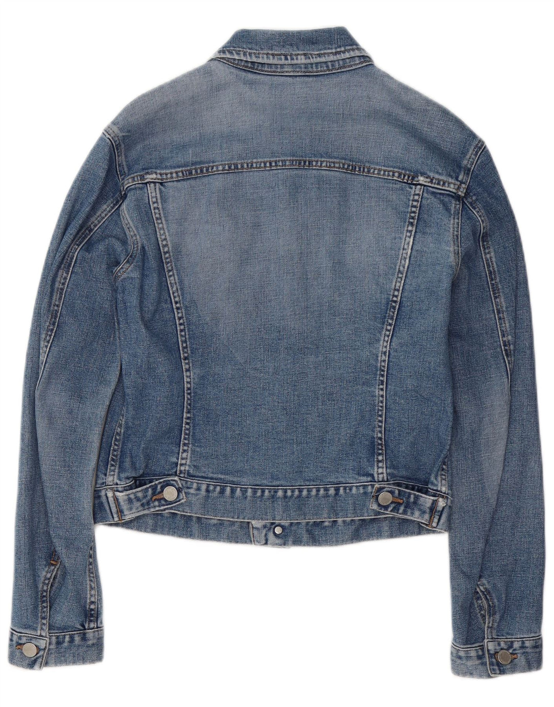 Jaqueta jeans feminina Benetton UK 10 pequena azul