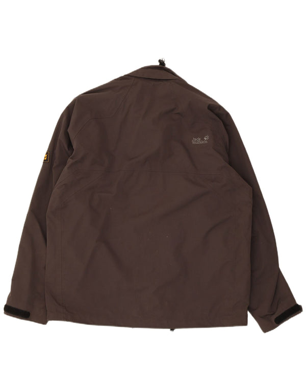 Jaqueta de chuva masculina Jack Wolfskin UK 40/42 grande cinza poliamida