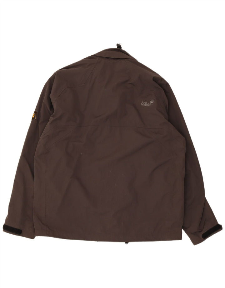Jaqueta de chuva masculina Jack Wolfskin UK 40/42 grande cinza poliamida