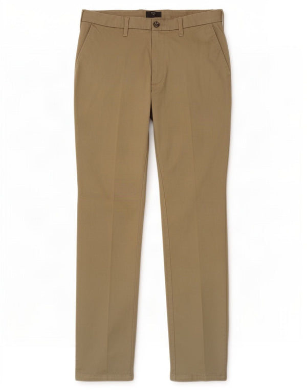 Calça Chino Masculina Slim Fit Marks & Spencer W32 L31 Algodão Cáqui