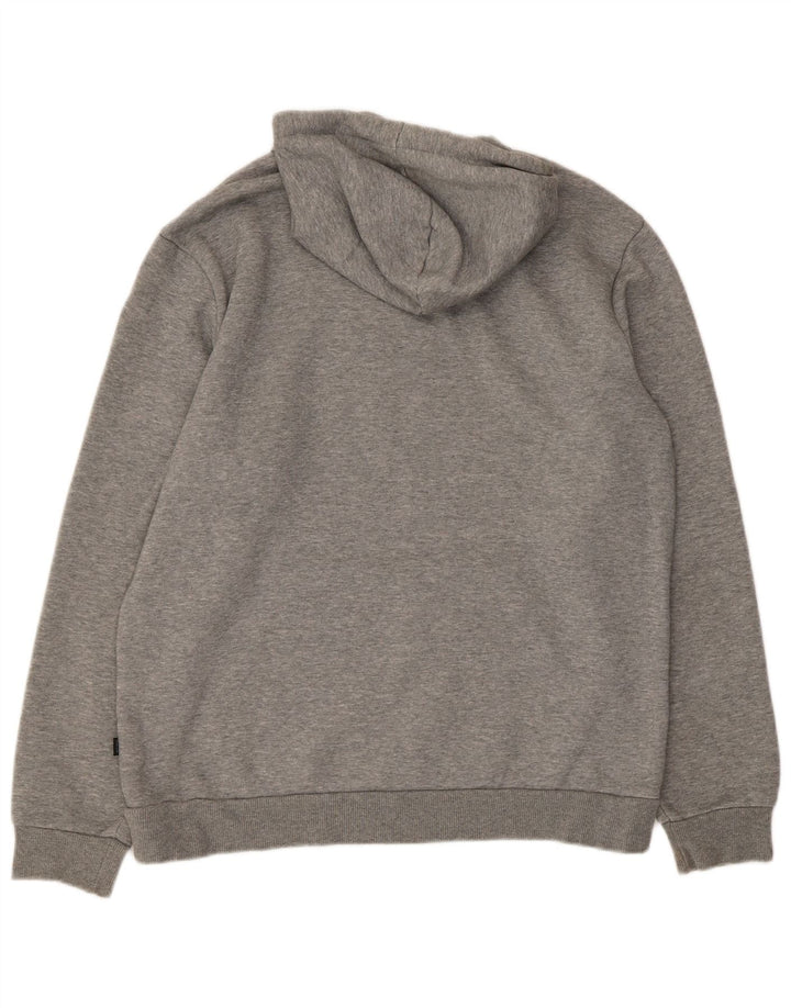 PUMA Mens Graphic Hoodie Jumper Medium Grey Cotton