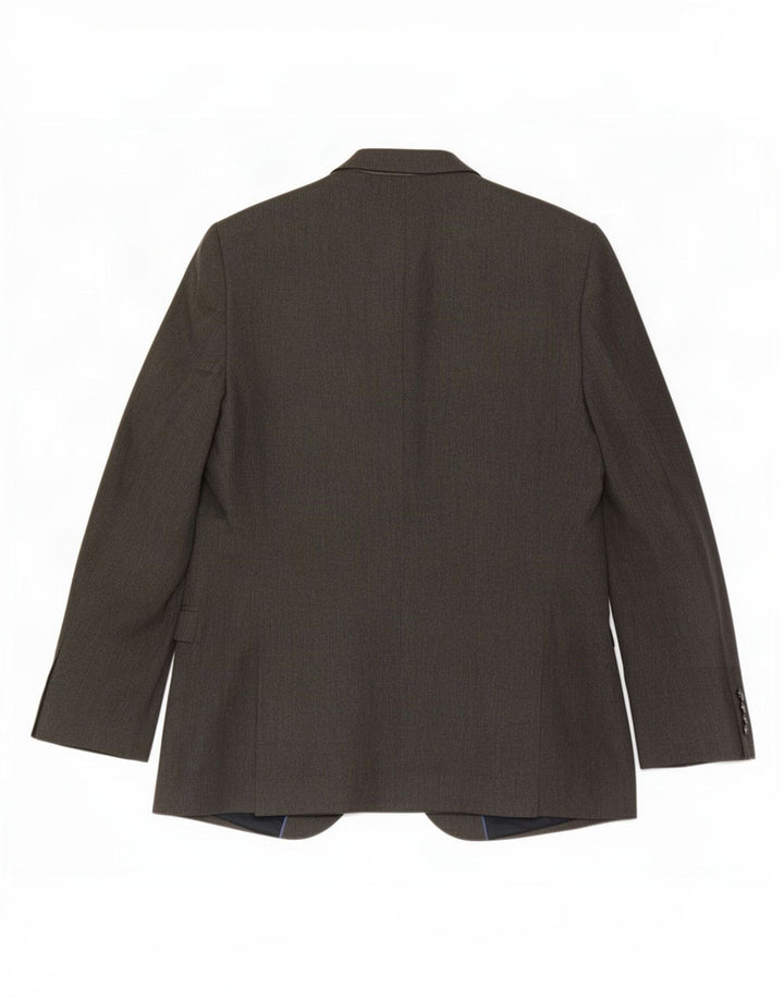 Jaqueta blazer masculina de 2 botões Marks & Spencer Reino Unido 42 poliéster cinza grande