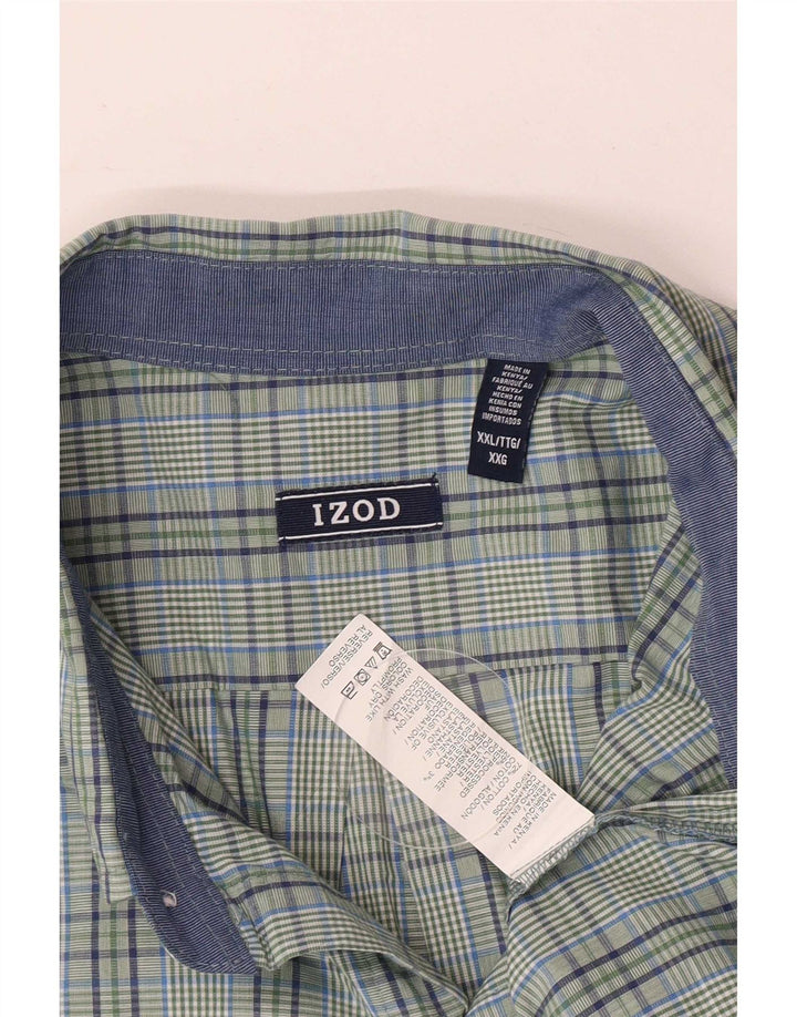 Camisa masculina Izod Regular Fit 2XL algodão xadrez verde