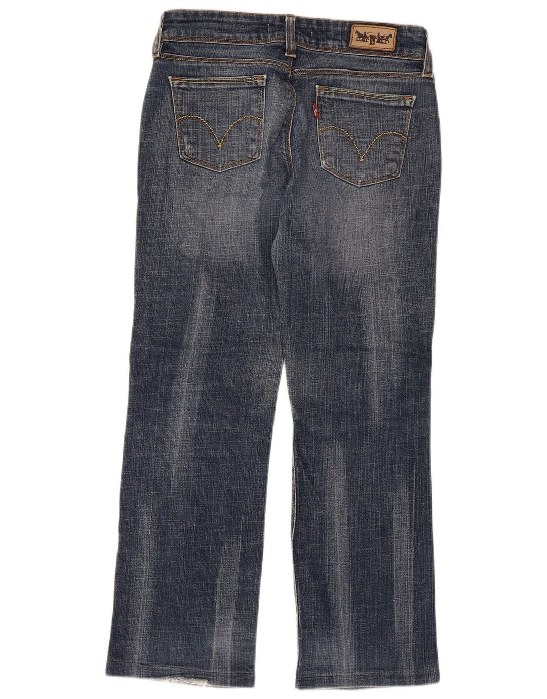 Calça jeans feminina Levi's 570 Crop Straight W29 L26 azul algodão